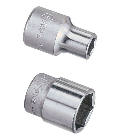 Genius 3/8" hexagon chrome sockets