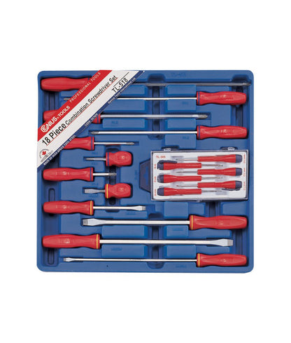 Genius Tools 18 piece screwdriver set in blow moulded case