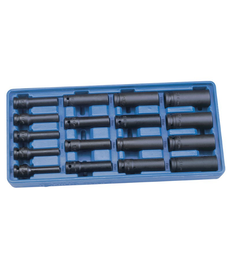 Genius Tools thin wall impact socket set 8mm to 24mm deep sockets