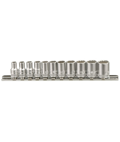 Genius Tools 1/4" standard depth bi hex socket set, 5 - 14mm