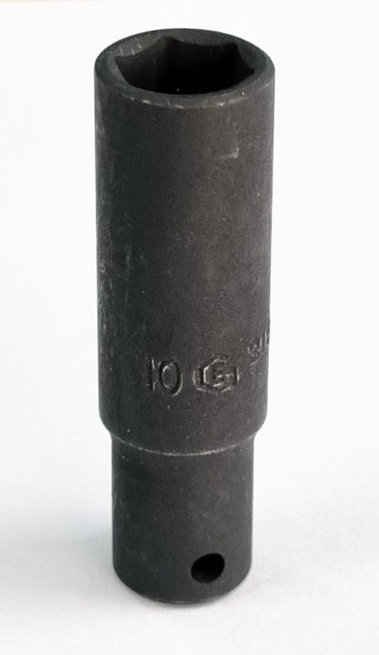 Genius Tools 1/4" Drive 50mm long deep impact socket chrome vanadium