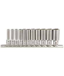 Genius Tools 1/4 drive 12 point profile deep socket set
