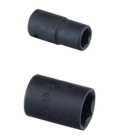 Genius Tools 1/4" drive hexagon impact socket range from 4-14mm, standard depth