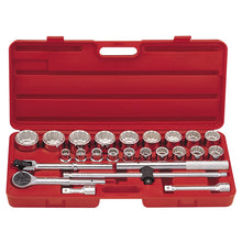 Genius Tools TW-625M 25 piece 3/4 inch drive metric socket and accessory set with 19mm to 55mm bi-hex sockets and carry case