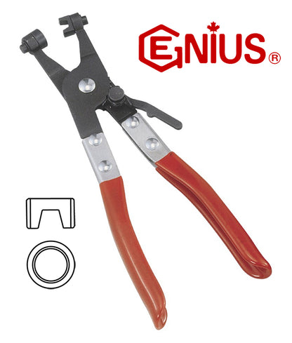 Genius Tools heater hose clamp pliers with various clamp ends.