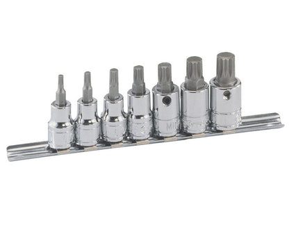 Genius Tools 7 piece XZN spline chrome bit socket set M4 to M14