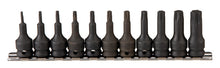 Genius Tools 11 piece 3/8 impact torx bit socket set on rail