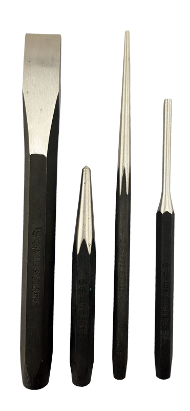 Genius Tools flat chisels pin punches and centre punches