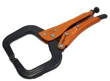 Grip-On C clamp close up jaws and adjustment knob