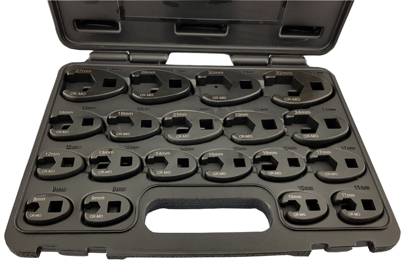 19pc 3/8" & 1/2" Crowsfoot Spanner / Wrench Set Britool Hallmark, 8-32mm