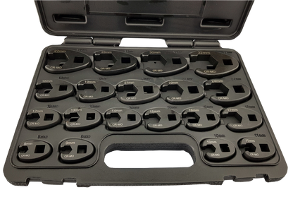 19pc 3/8" & 1/2" Crowsfoot Spanner / Wrench Set Britool Hallmark, 8-32mm