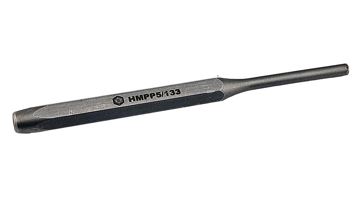 Parallel pin punch from Britool Hallmark 15 piece punch and chisel set in foam tray. Shows branding and part reference.