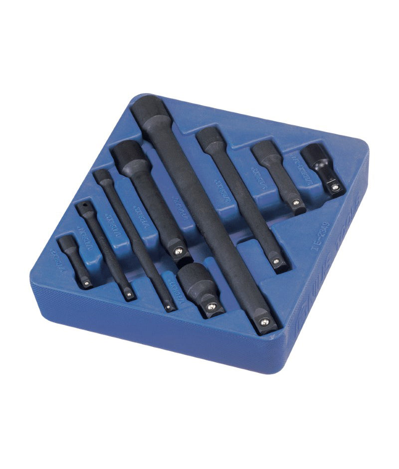 Genius Tools IE-2349 1/4" , 3/8" & 1/2"SD 9 Piece Impact Extension Bar Set