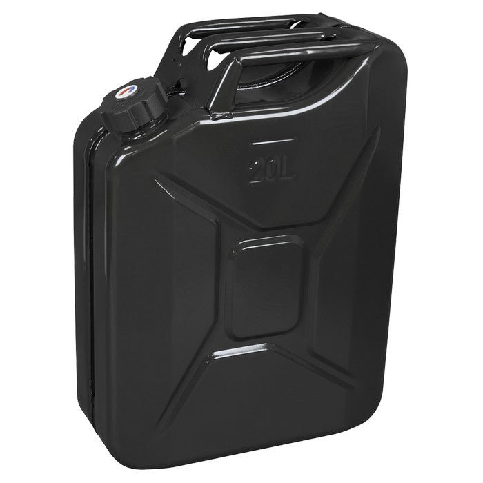 Screw Cap Metal Jerry Can 20L - Black