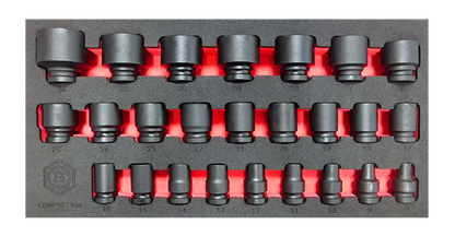 25pc 1/2" Drive Impact Socket Set (12 Point) Sizes 8-36mm From Britool Hallmark
