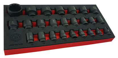 25pc 1/2" Drive Impact Socket Set (12 Point) Sizes 8-36mm From Britool Hallmark