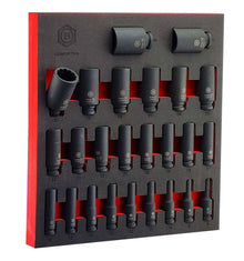 Britool Hallmark 25pc 1/2" Drive Deep Impact Socket Set (12-Point) Sizes 8-36mm