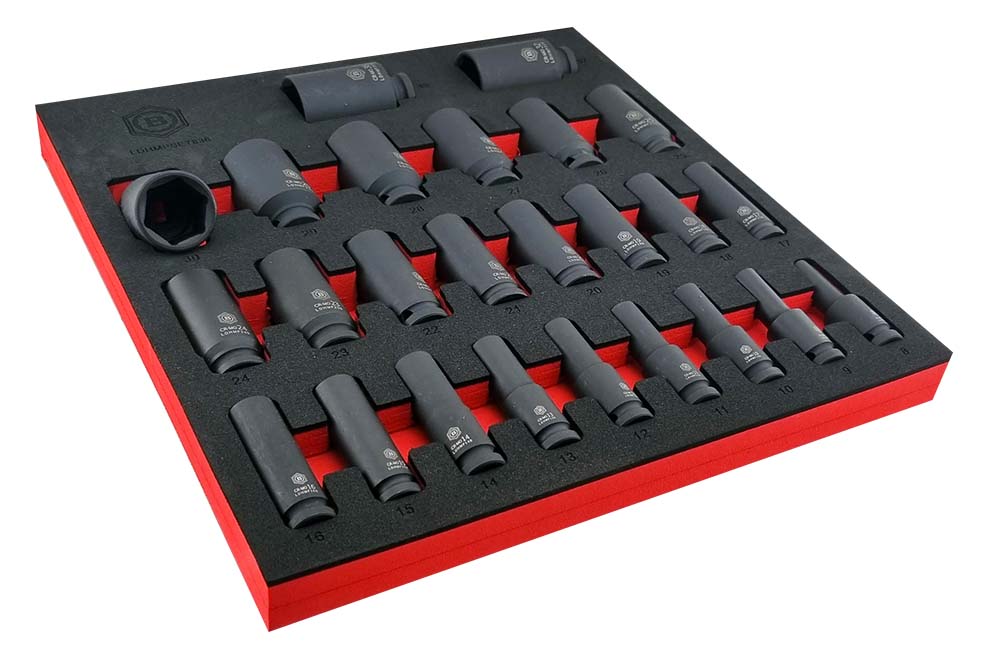 Britool Hallmark 25pc 1/2" Dr. Deep Impact Socket Set Sizes 8-36mm