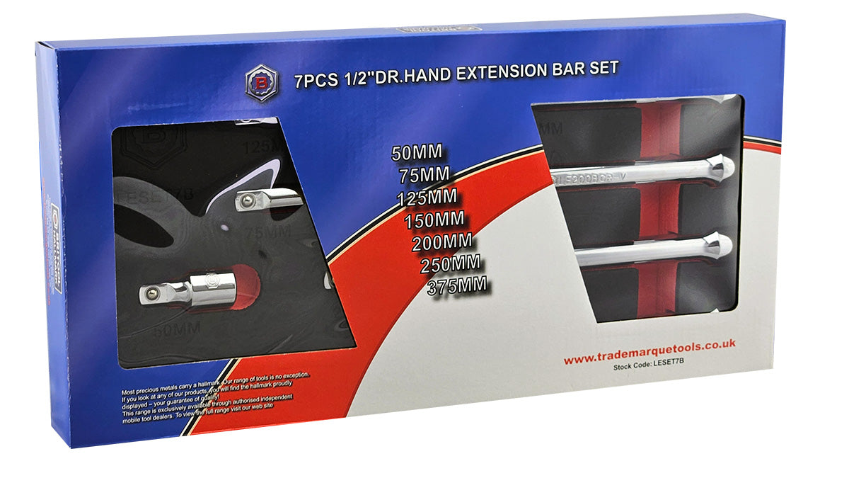 7pc 1/2" Drive Extension Bar Set From Britool Hallmark - LESET7B