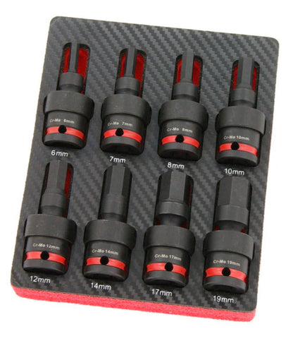 Britool Hallmark 8pc 1/2" Flexi Impact Hex / Allen Bit Socket Set