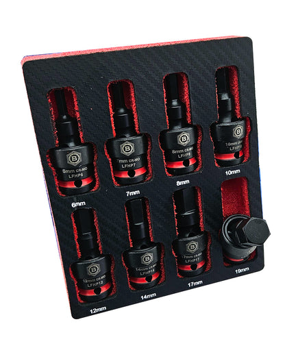 Britool Hallmark 8pc 1/2" Flexi Impact Hex / Allen Bit Socket Set