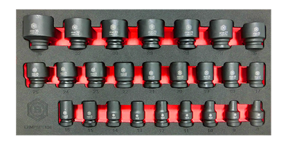 Britool Hallmark 25pc 1/2" Drive Impact Socket Set Sizes 8-36mm