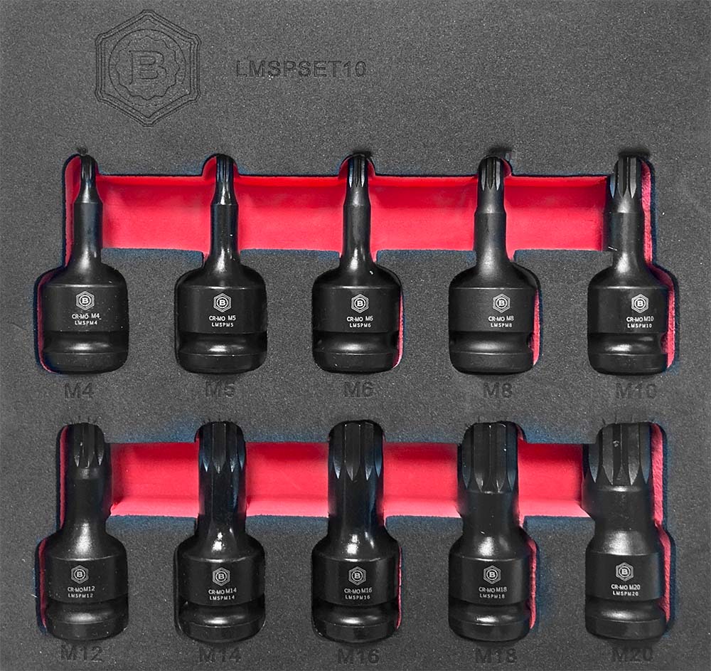 Britool 1/2" Flexi Impact Hex Driver Set + Spline Driver Set