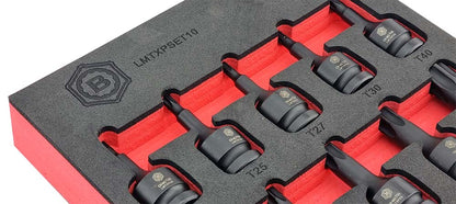 Britool Hallmark Torx / Star Impact Driver Set 10pc, 1/2" Drive