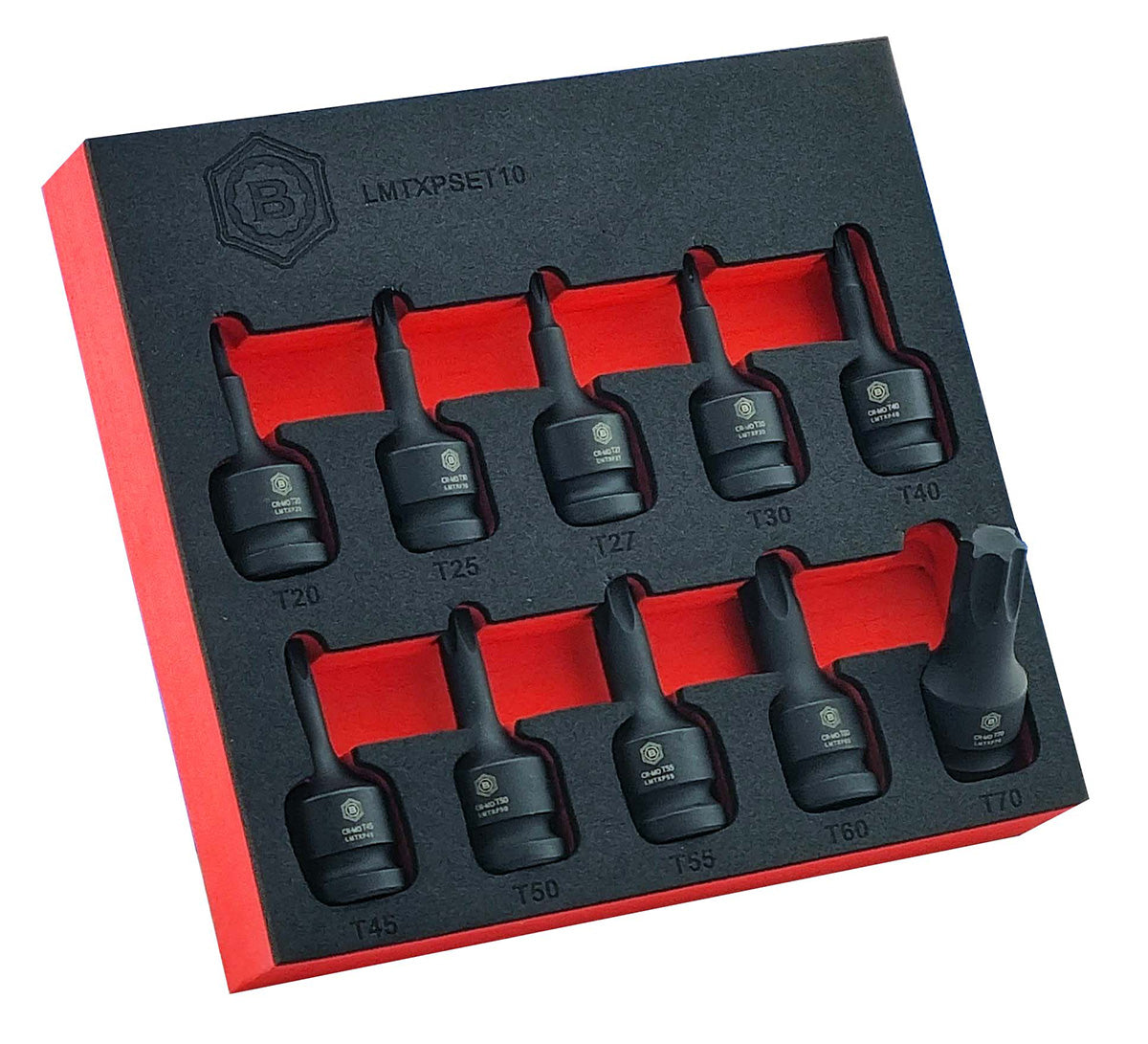Britool Hallmark Torx / Star Impact Driver Set 10pc, 1/2" Drive