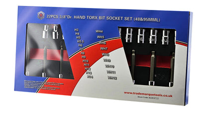 Britool Hallmark 3/8" Hex Bit Socket Set 3–14mm, Standard Hex & Long Ball-End