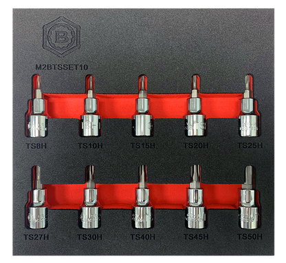 3/8"SD 5 Sided Tamperproof Torx Plus / TS Bit Socket Set Britool Hallmark M2BTSSET10