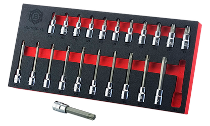 3/8" Short & Long Torx / Star Bit Socket Set + E-Torx Socket Set Britool Hallmark