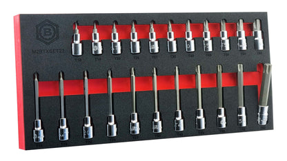 Britool Hallmark 22pc Short & Long Torx / Star Bit Socket Set 3/8" Drive