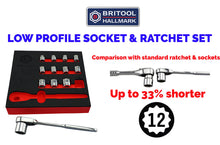 Low Profile / Restricted Access Socket And Ratchet Set From Britool Hallmark