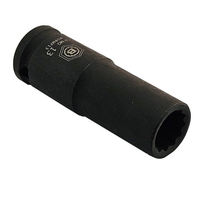 Britool Hallmark 19pc 3/8"Sd Deep 12 Point Black Impact Socket Set 6-24mm