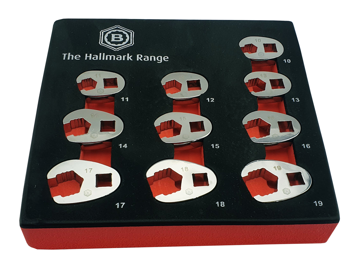 3/8" Crow's Foot Spanner / Wrench Set 10 Piece Britool Hallmark, 10-19mm