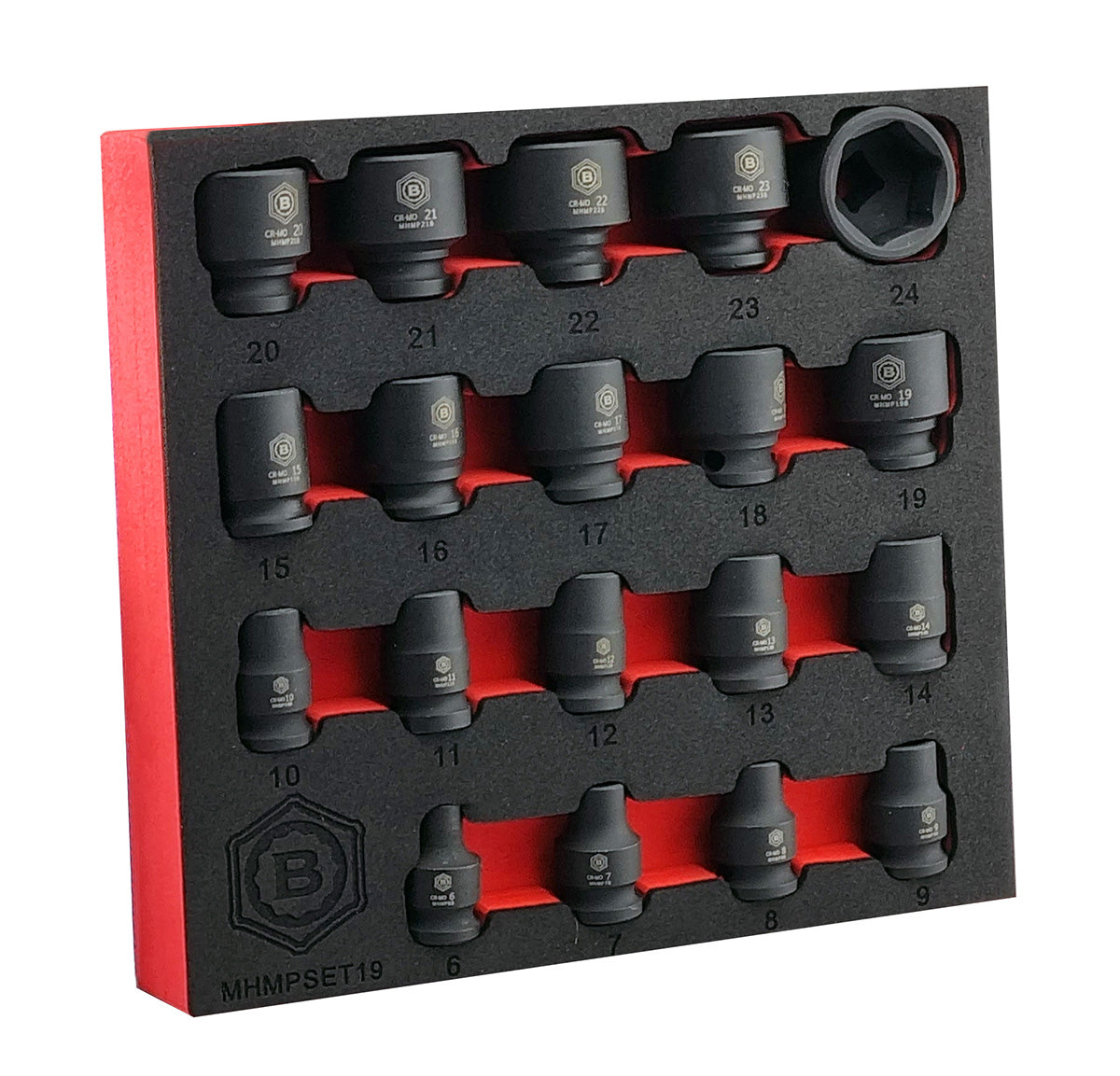 1/2"D Impact Socket Set Sizes 8-36mm + 3/8"D Set 6-24mm From Britool Hallmark