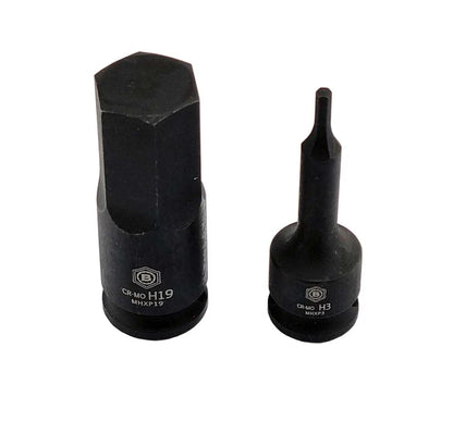 Britool Hallmark 3/8"SD Hex / Allen Key Impact Drivers 3-19mm