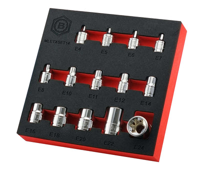 Britool 7pc Torx Screwdriver Set T10 - T40 + E-Torx Socket Set E4-E24