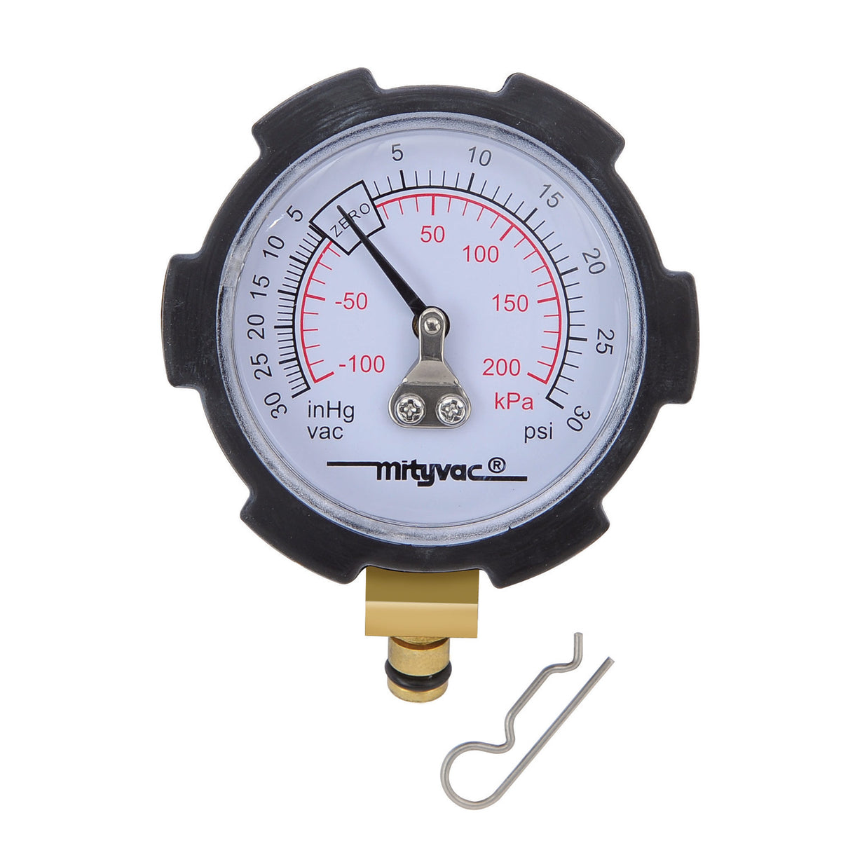 Mityvac MVA6176 2 inch compound vacuum pressure replacement gauge with rubber protective boot and locking pin for MV8510 Silverline pump