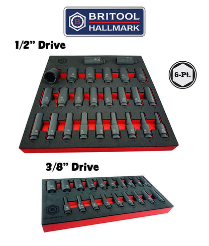 1/2" Drive Deep Impact Socket Set + 3/8" Deep Set Britool Hallmark