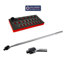 Britool Hallmark 1/2" Drive Impact Socket Set Sizes 8-36mm + Breaker Bar 750mml