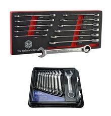 Britool Hallmark Ratchet Spanner Set 8-19mm + Stubby Spanner Set