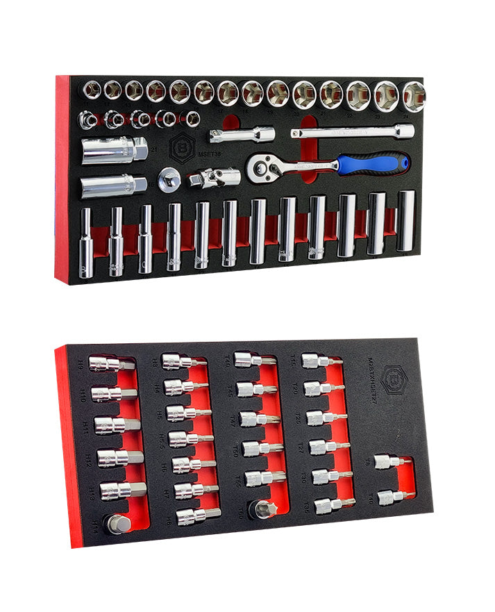 Britool 3/8" Drive Socket & Ratchet Set + Hex & Torx Bit Socket Set