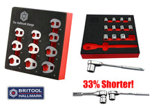Britool 3/8" Drive Crow'S Foot Spanner Set + 13pc Low Profile Socket & Ratchet Set