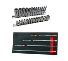 1/4" Dr. Standard & Deep Socket Sets + 7pc Extension Bar Sets