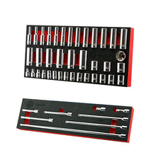 Britool 3/8" Standard & Deep 12-Point Socket Set 6-24mm + Wobble Extension Set