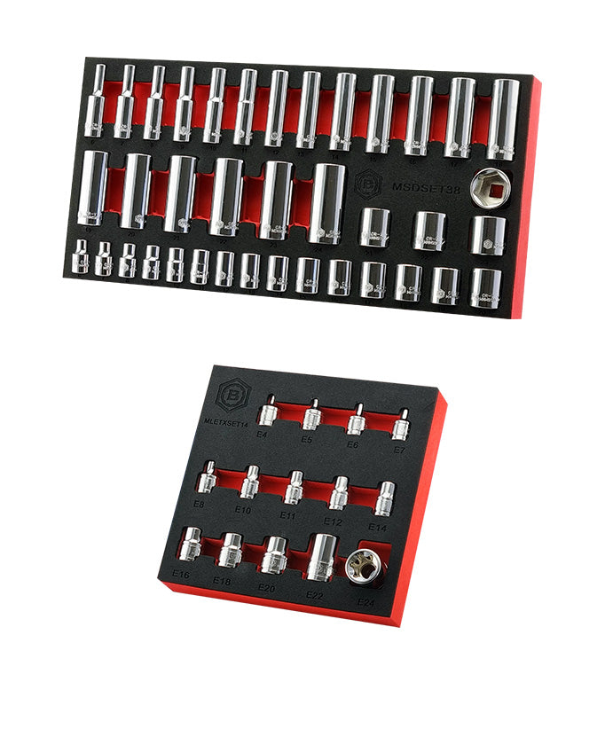 Britool Hallmark 3/8" Standard & Deep Sockets 6-24mm + E-Torx Sockets E4-E24