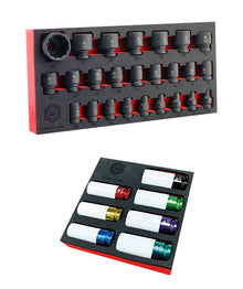 Britool 1/2" Drive Impact Socket Set (12 Point) Sizes 8-36mm + Alloy Wheel Socket Set