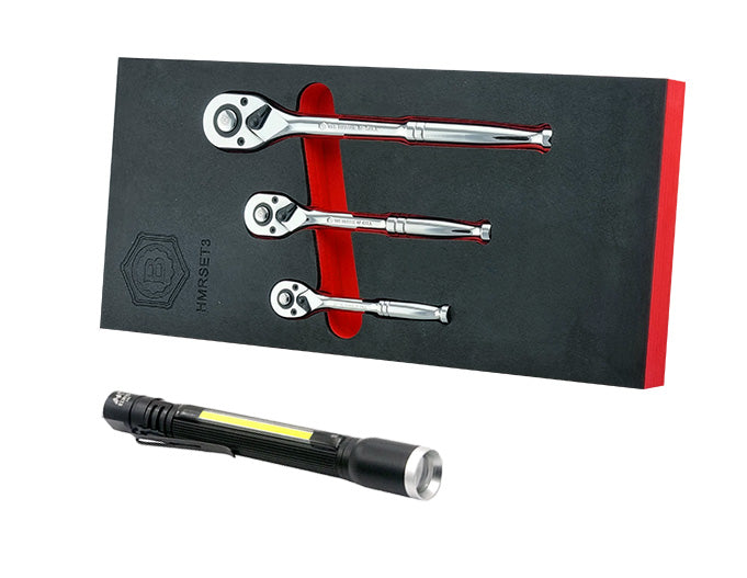 Britool Hallmark 3 Piece Ratchet Set + FREE Torch